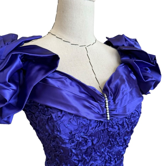 Vintage 80s Zum Zum Sequin Rhinestone Fun Party Cocktail Dress Puff Sleeve XS - Picture 8 of 11